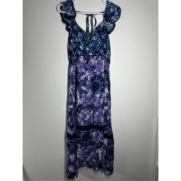 Sofia Jeans by Sofia Vergara Women's Tiered Maxi Dress with Back Tie Neck Sz XS - Picture 3 of 16